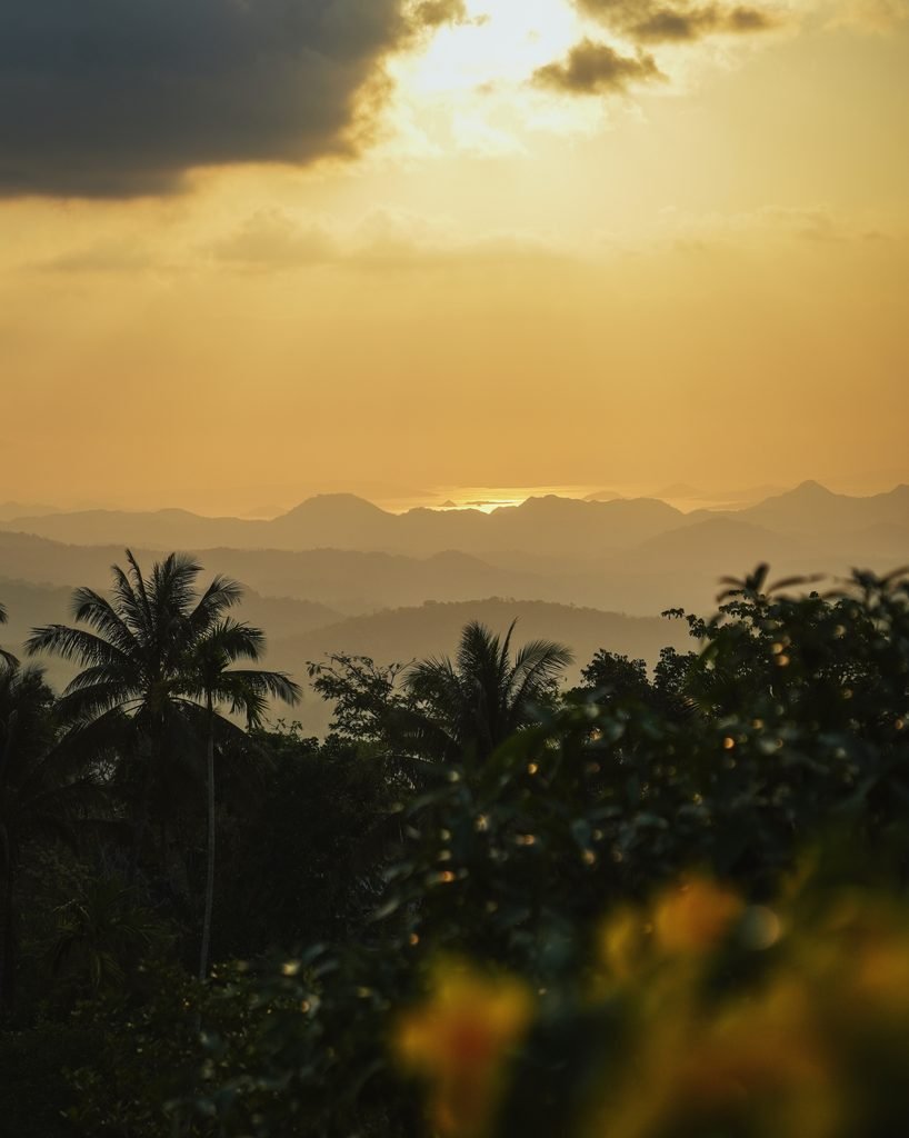 Sunset over the islands of Komodo National Park from Labuan Bajo