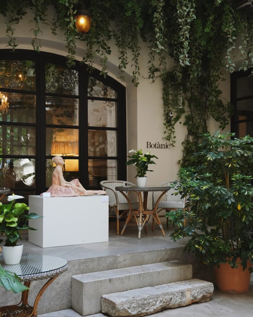 Plant filled entrance of Botànic restaurant at Can Bordoy in Palma