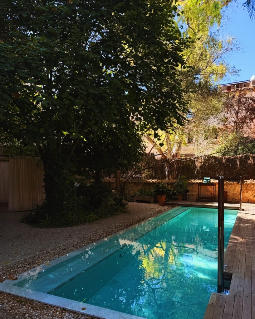 Heated garden pool at Can Bordoy Grand House and Garden in Palma old town