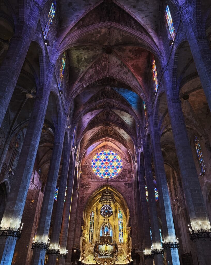 La Seu Cathedral in Palma de Mallorca above the old city walls