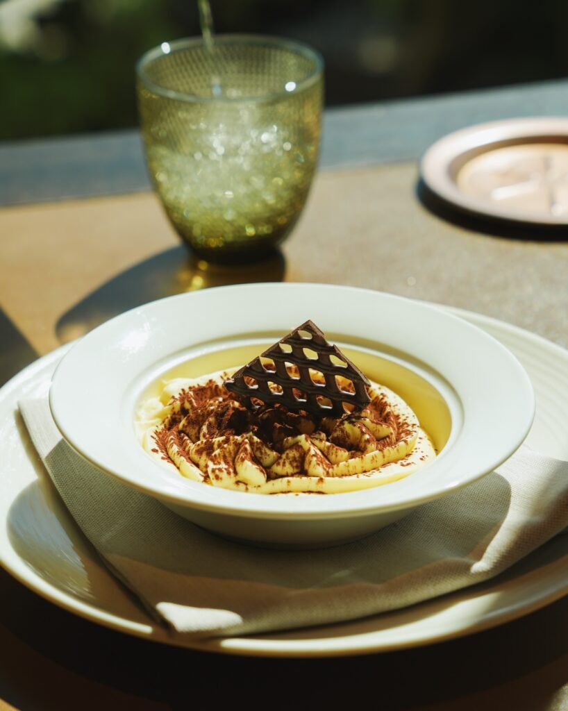 Tiramisu dessert at Lefay Resort Dolomiti